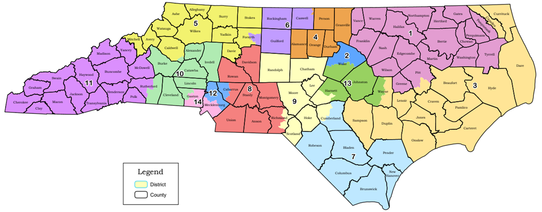 NC Congressional map for 118th Congress