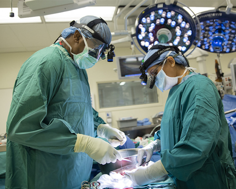 Doctors performing surgery